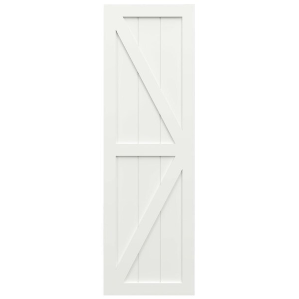 Ekena Millwork True Fit PVC Two Equal Panel Farmhouse Fixed Mount Shutters w/ Z-Bar, Unfinished , 18W x 55H, PR - TFP102FH18X055UN