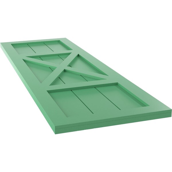 Ekena Millwork True Fit PVC Center X-Board Farmhouse Fixed Mount Shutters, Lilly Pads , 12W x 31H, PR - TFP107FH12X031LP