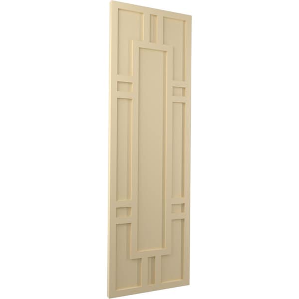 Ekena Millwork True Fit PVC Hastings Fixed Mount Shutters, Natural Twine, 15W x 70H, PR - TFP001HS15X070NT