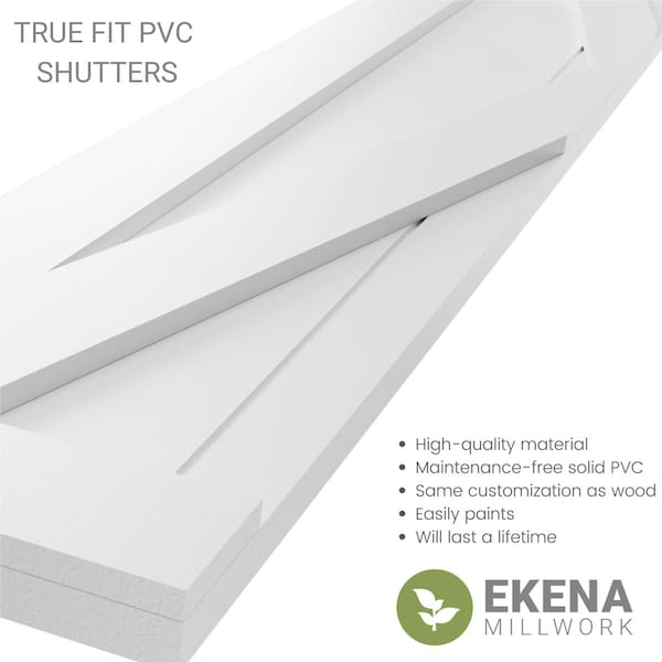 Ekena Millwork True Fit PVC Single X-Board Farmhouse Fixed Mount Shutters, Thermal Green, 12W x 59H, PR - TFP001FH12X059FG