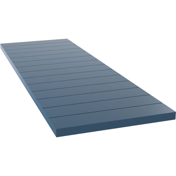Ekena Millwork True Fit PVC Horizontal Slat Modern Style Fixed Mount Shutters, Sojourn Blue, 12W x 61H, PR - TFP001HZ12X061HB