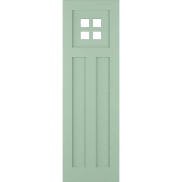 Ekena Millwork True Fit PVC San Antonio Mission Style Fixed Mount Shutters, Seaglass, 12W x 70H, PR - TFP001ST12X070SG