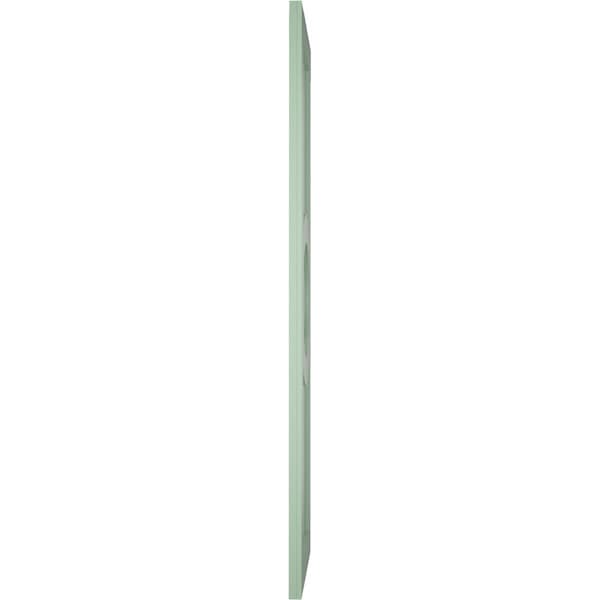 Ekena Millwork True Fit PVC Center Circle Arts & Crafts Fixed Mount Shutters, Track Green, 12W x 78H, PR - TFP001AC12X078TG