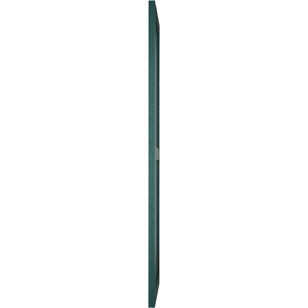Ekena Millwork True Fit PVC Farmhouse/Flat Panel Combination Fixed Mount Shutters, Thermal Green, 18W x 28H, PR - TFP101FC18X028FG