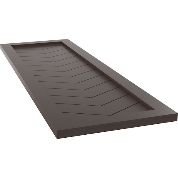 Ekena Millwork True Fit PVC Single Panel Chevron Modern Style Fixed Mount Shutters, Raisin Brown, 18W x 53H, PR - TFP001CV18X053TB