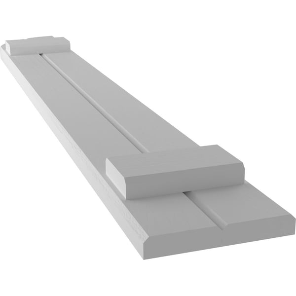 Ekena Millwork Americraft 2-Board (2 Batten) Wood Joined Board-n-Batten Shutters w/ Arch Top, ARW101BQ207X36PRH - ARW101BQ207X36PRH