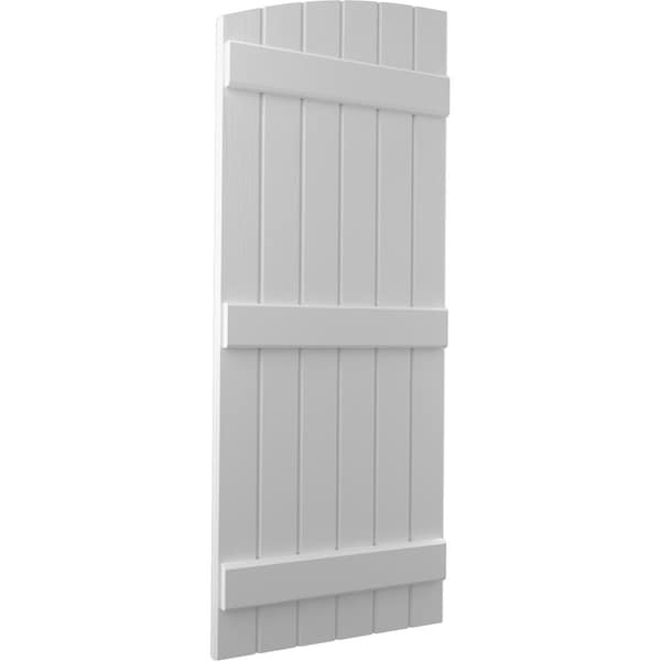 Ekena Millwork Americraft 6-Board (3 Batten) Wood Joined Board-n-Batten Shutters w/ Ellipt Top, ARW401BE621X83PRH - ARW401BE621X83PRH