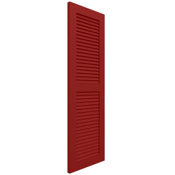 Ekena Millwork True Fit PVC Two Equal Louver Shutters, Fire Red, 12W x 47H, PR - TFP101LVF12X047BR