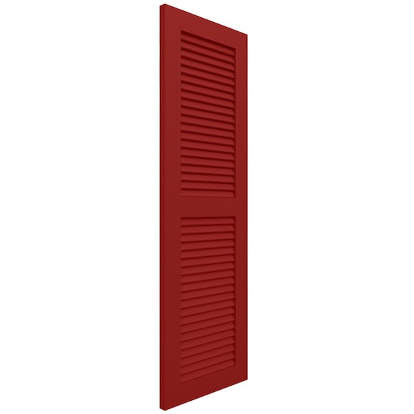 Ekena Millwork True Fit PVC Two Equal Louver Shutters, Fire Red, 18W x 61H, PR - TFP101LVF18X061BR