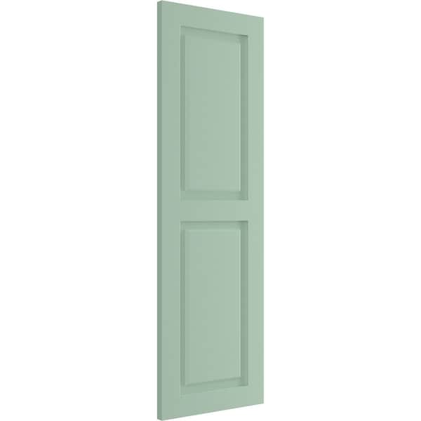 Ekena Millwork True Fit PVC, Two Equal Raised Panel Shutters, Seaglass, 12W x 80H, PR - TFP101RPF12X080SG