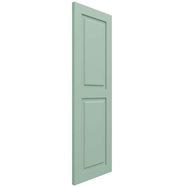 Ekena Millwork True Fit PVC, Two Equal Raised Panel Shutters, Seaglass, 12W x 80H, PR - TFP101RPF12X080SG