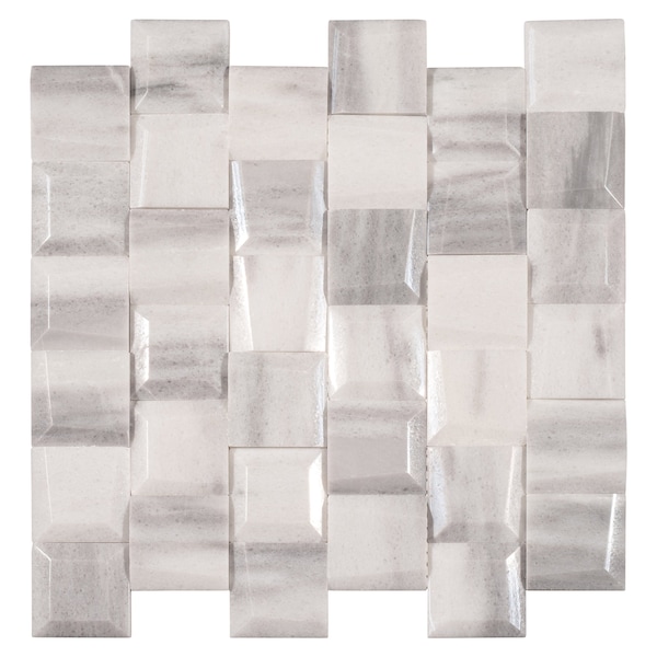 Andova Tiles SAMPLE Regal 2 x 2 Beveled Marble Brick Joint Mosaic Wall Tile - SAM-ANDREG527