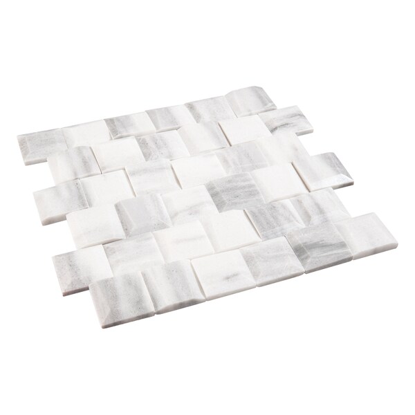 Andova Tiles SAMPLE Regal 2 x 2 Beveled Marble Brick Joint Mosaic Wall Tile - SAM-ANDREG527