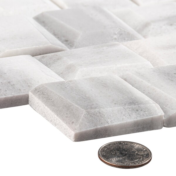 Andova Tiles SAMPLE Regal 2 x 2 Beveled Marble Brick Joint Mosaic Wall Tile - SAM-ANDREG527