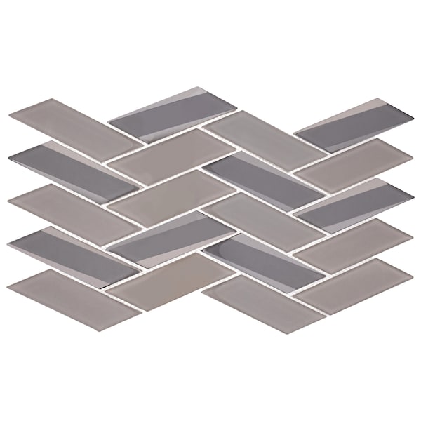 Andova Tiles ANDOVA TILES Flight 2" x 4.25" Glass Herringbone / Chevron Mosaic Wall Tile - ANDFLI386