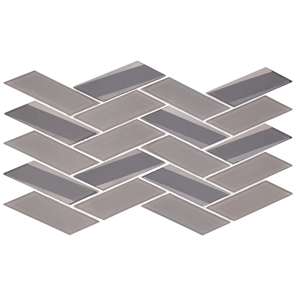Andova Tiles ANDOVA TILES Flight 2" x 4.25" Glass Herringbone / Chevron Mosaic Wall Tile - ANDFLI386