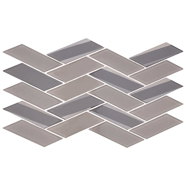 Andova Tiles ANDOVA TILES Flight 2" x 4.25" Glass Herringbone / Chevron Mosaic Wall Tile - ANDFLI386