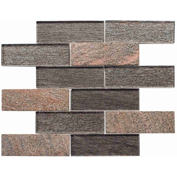 Andova Tiles ANDOVA TILES Bovard 2" x 6" Glass Brick Joint Mosaic Tile - ANDBOV198