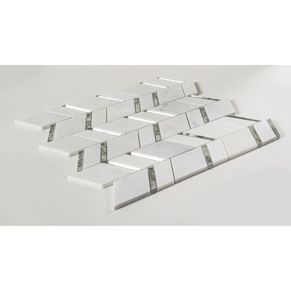 Andova Tiles SAMPLE Casia Marble Chevron Mosaic Tile - SAM-ANDCAS182