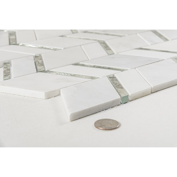 Andova Tiles SAMPLE Casia Marble Chevron Mosaic Tile - SAM-ANDCAS182