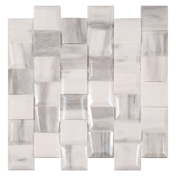 Andova Tiles ANDOVA TILES Regal 2" x 2" Beveled Marble Brick Joint Mosaic Wall Tile - ANDREG527