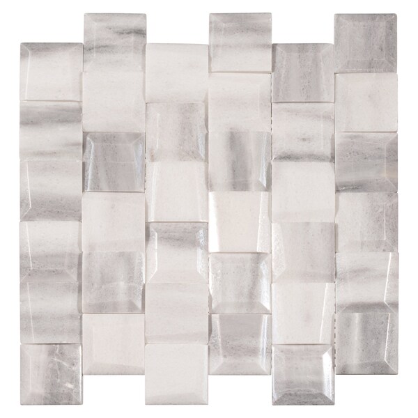 Andova Tiles ANDOVA TILES Regal 2" x 2" Beveled Marble Brick Joint Mosaic Wall Tile - ANDREG527