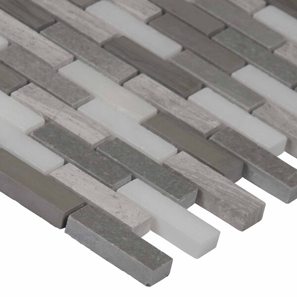 Msi Arctic Storm SAMPLE Honed Marble Mesh-Mounted Mosaic Floor And Wall Tile - ZOR-MD-0127-SAM
