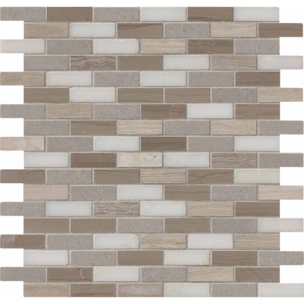 Msi Arctic Storm SAMPLE Honed Marble Mesh-Mounted Mosaic Floor And Wall Tile - ZOR-MD-0127-SAM