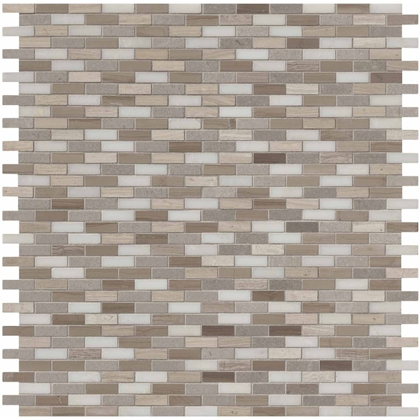 Msi Arctic Storm SAMPLE Honed Marble Mesh-Mounted Mosaic Floor And Wall Tile - ZOR-MD-0127-SAM