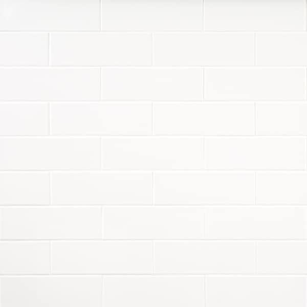Msi Metro White 4in. x 12in. Glossy Ceramic Subway Wall tile, 40PK - ZOR-PT-0718