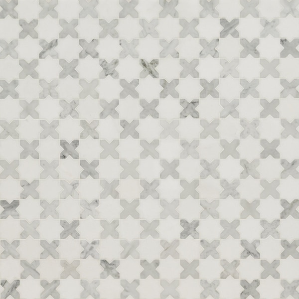 Msi Vera Anne Pattern 11.81 In. X 11.81 In. X 10Mm Polished Mosaic Marble Floor And Wall Tile, 10PK - ZOR-MD-0536