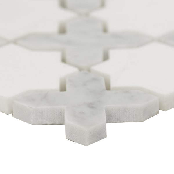 Msi Vera Anne Pattern 11.81 In. X 11.81 In. X 10Mm Polished Mosaic Marble Floor And Wall Tile, 10PK - ZOR-MD-0536