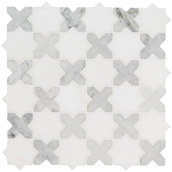 Msi Vera Anne Pattern 11.81 In. X 11.81 In. X 10Mm Polished Mosaic Marble Floor And Wall Tile, 10PK - ZOR-MD-0536
