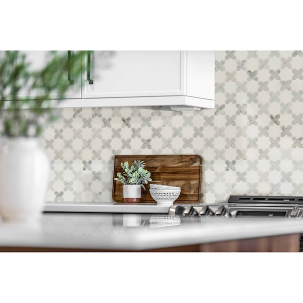 Msi Vera Anne Pattern 11.81 In. X 11.81 In. X 10Mm Polished Mosaic Marble Floor And Wall Tile, 10PK - ZOR-MD-0536