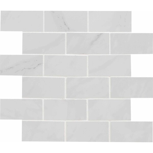 Msi Aria Ice 2 In. X 4 In. Polished Porcelain Mesh-Mounted Mosaic Tile, 8PK - ZOR-PT-0374