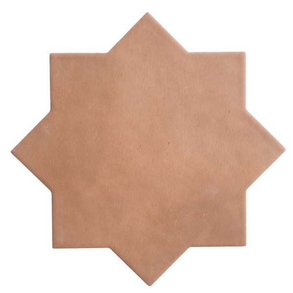 Apollo Tile Seville 7 x 7 in. Matte Terracotta Porcelain Star Wall and Floor Tile 5.31 sq ft/case, 34PK - TNG88STRCOTA