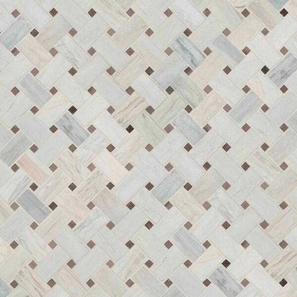 Msi Angora Basket Weave 12 In. X 12 In. X 10 Mm Polished Marble Mesh-Mounted Mosaic Tile, 10PK - ZOR-MD-0157