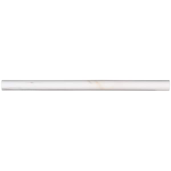 Msi Bianco Dolomite Pencil Molding 3/4 In. X 12 In. Polished Marble Wall Tile, 20PK - ZOR-MD-T-0007