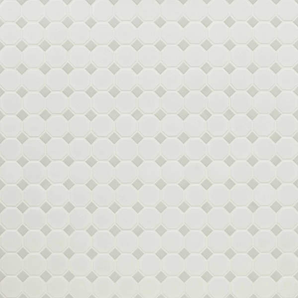 Msi White And Gray Matte SAMPLE Octagon Porcelain Mosaic Tile - ZOR-MD-0412-SAM