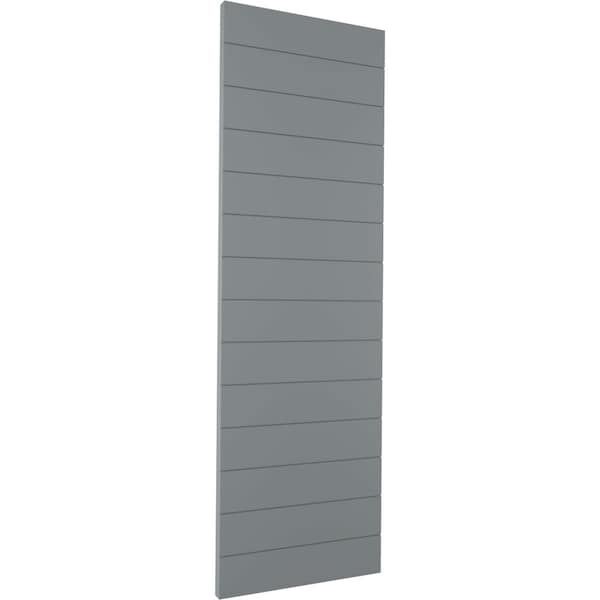 Ekena Millwork True Fit PVC Horizontal Slat Modern Style Fixed Mount Shutters, Ocean Swell, 12W x 36H, PR - TFP001HZ12X036CH