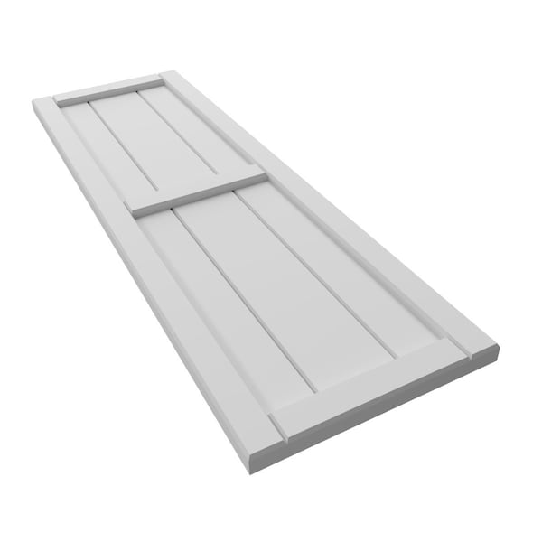 Ekena Millwork True Fit PVC, Four Board Framed Board-n-Batten Shutters, White, 21 1/2W x 106H, PR - TFP101BF21X106WH