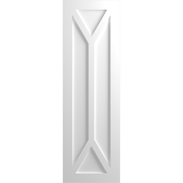 Ekena Millwork True Fit PVC San Carlos Mission Style Fixed Mount Shutters, White, 15W x 60H, PR - TFP001SC15X060WH