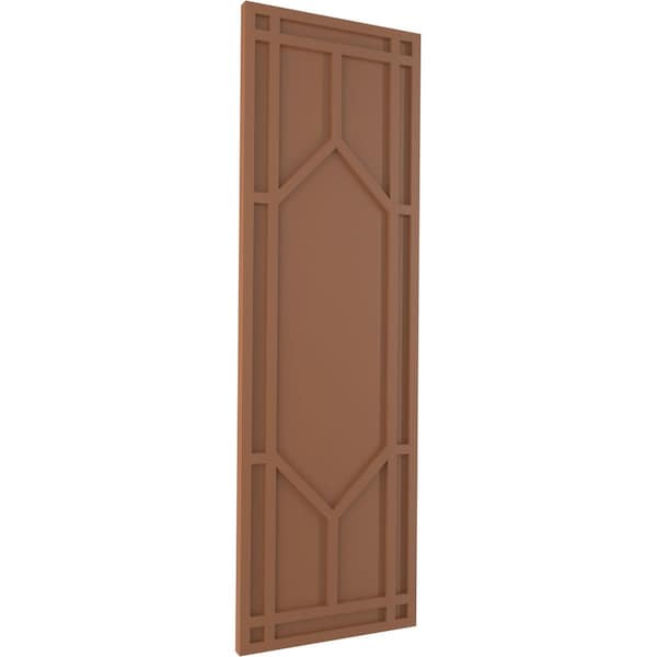 Ekena Millwork True Fit PVC Shaker Fixed Mount Shutters, Burnt Toffee, 15W x 79H, PR - TFP001SK15X079BT