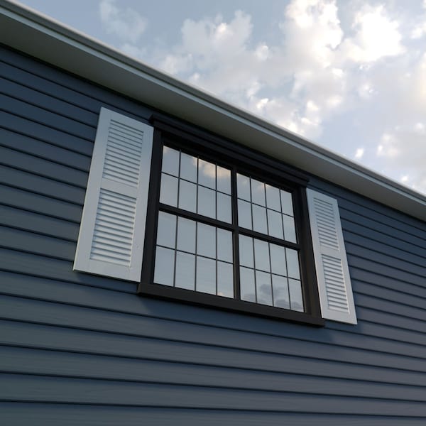 Ekena Millwork Rustic Two Equal Louver Knotty Pine Faux Wood Shutters (Per Pair), Primed Tan, 12"W x 42"H - SHULV12X42KPPR