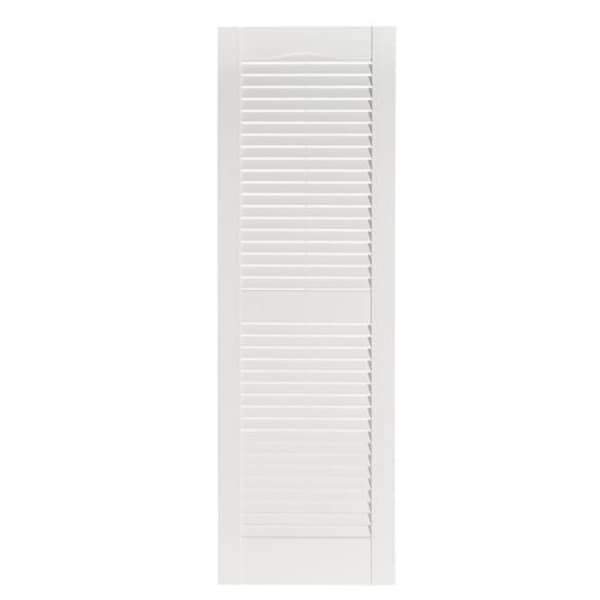 Mr Mxyzptlk Perfect Shutters IL501555049 Premier Louver Exterior Decorative Shutter; Paintable - 15 x 55 in. - IL501555049