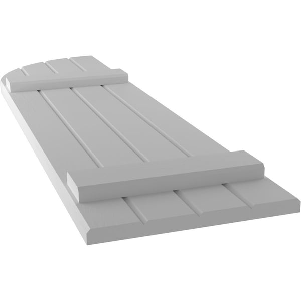 Ekena Millwork Americraft 4-Board (2 Batten) Wood Joined Board-n-Batten Shutters w/ Arch Top, ARW101BQ414X78PRH - ARW101BQ414X78PRH