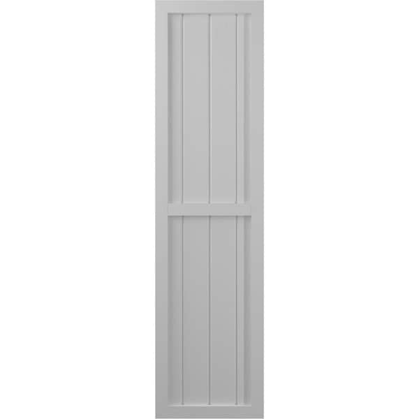 Ekena Millwork Americraft 4-Board Exterior Wood 2 Equal Panel Framed Board-n-Batten Shutters, ARW101BF414X67PRH - ARW101BF414X67PRH