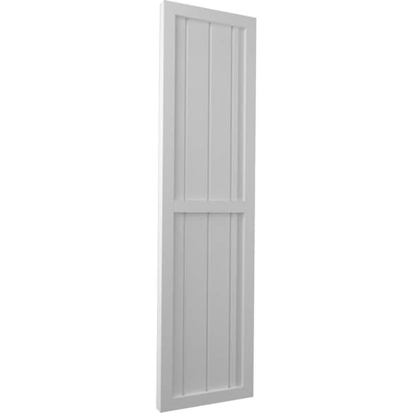 Ekena Millwork Americraft 4-Board Exterior Wood 2 Equal Panel Framed Board-n-Batten Shutters, ARW101BF414X67PRH - ARW101BF414X67PRH