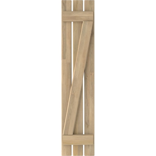 Ekena Millwork Americraft 3-Board (2 Batten) Wood Spaced Board-n-Batten Shutters w/ Z-Bar, ARW102SB311X58UNH, PR - ARW102SB311X58UNH