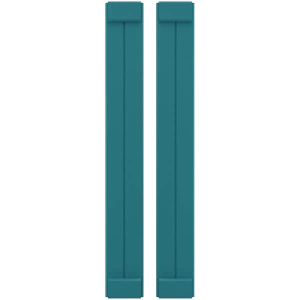Ekena Millwork Americraft 2-Board Exterior Wood Joined Board-n-Batten Shutters w/ End Batten, ARW103BB207X78ANH, PR - ARW103BB207X78ANH